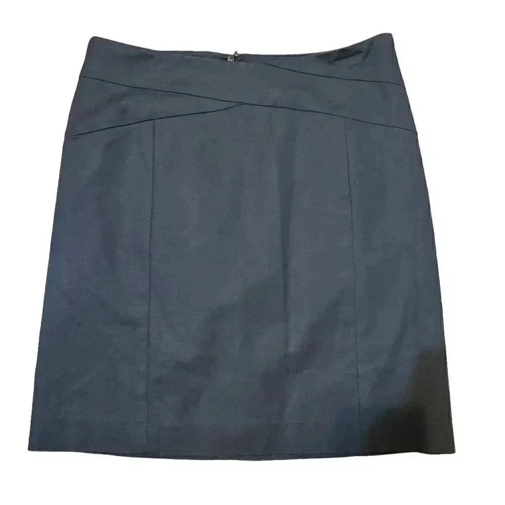 Banana Republic Women's Preppy Black Cotton/Modal/Spandex Straight Lined Skirt